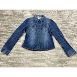 Bleu Jeans Co Jacket Womens 8 Blue Denim‎ 100% Cotton Long Sleeve